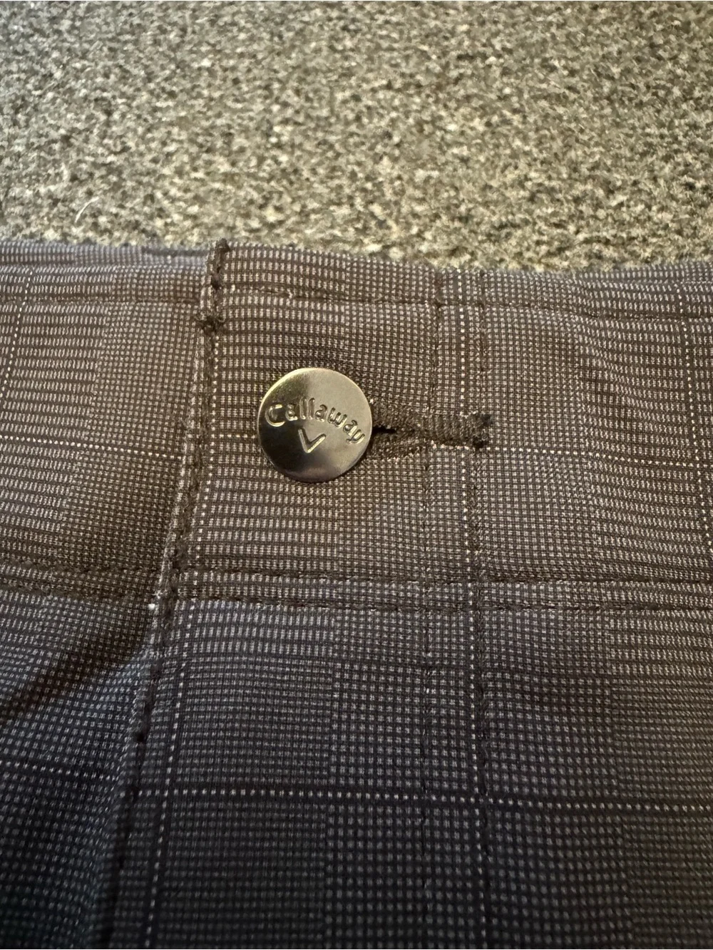 NWT Callaway Plaid Golf Pants Caviar Black Grey Stretch 36x32